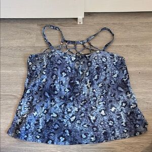 Blue Leopard Print Women's Top